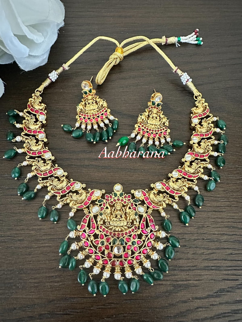 Kundan jadau goddess necklace set