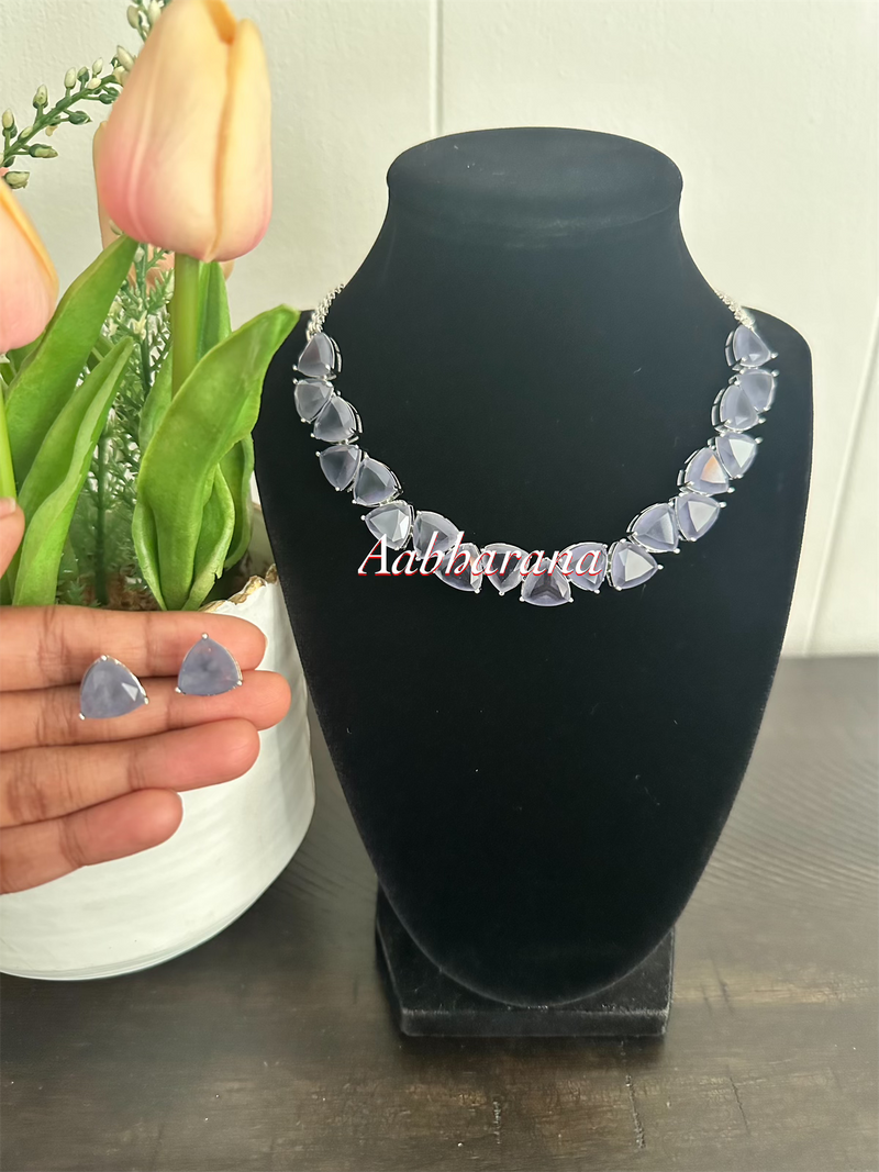 Crystal stone necklace set