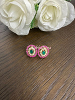 CZ pearl stud earrings