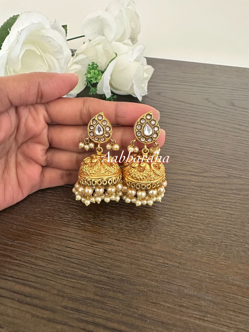 Kundan jadau mango jumka earrings