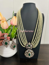 Kundan peacock pearl mala