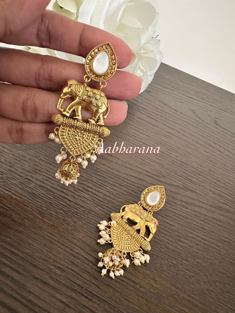 Elephant jumka earrings