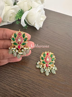 Kundan jadau lotus earrings