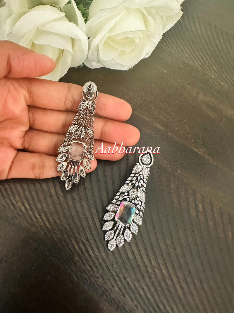 CZ peacock earrings