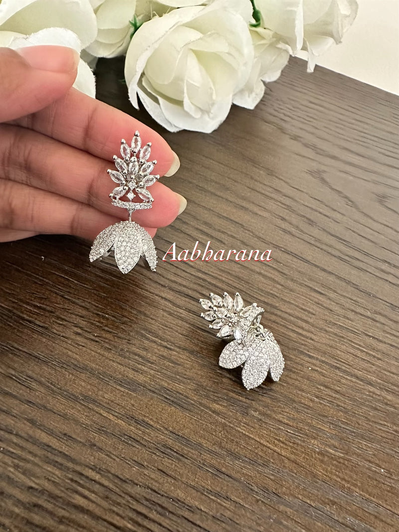 CZ jumka earrings