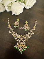 Imitation CZ peacock necklace set
