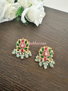 Kundan jadau lotus earrings