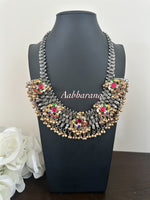 Kundan jadau fusion mid-length chain set