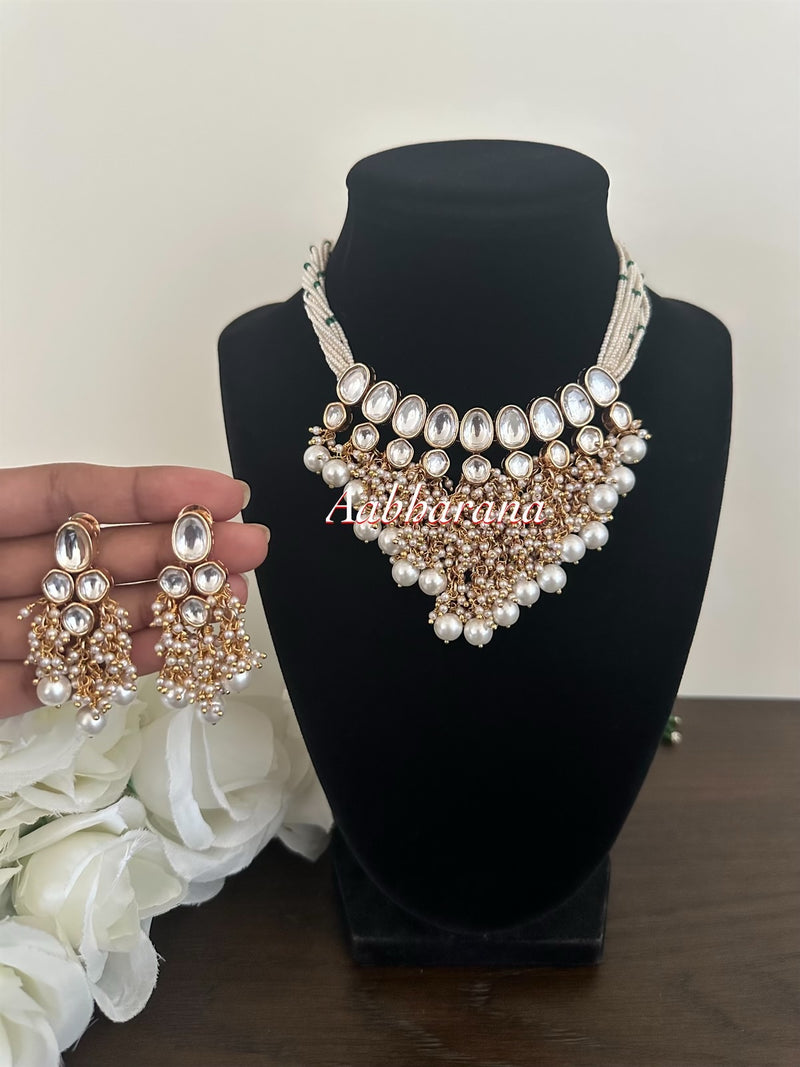 Kundan pearl choker set