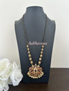 Imitation kemp peacock black bead long chain set