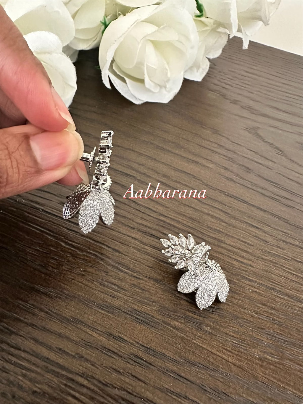 CZ jumka earrings