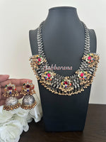 Kundan jadau fusion mid-length chain set