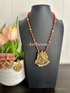 CZ and AD coral bead ganesha mala