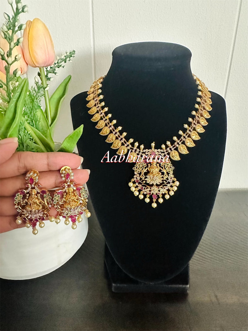 Imitation CZ and AD goddess mango necklace set