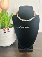 Imitation CZ multicolor stone necklace set