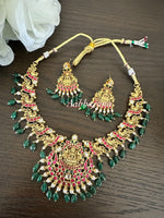 Kundan jadau goddess necklace set