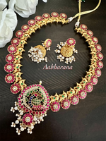 Kundan jadau bridal peacock necklace set