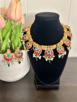 Kundan jadau peacock floral necklace set