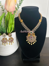 Imitation AD peacock necklace set