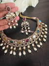 Navarathan peacock kundan necklace set