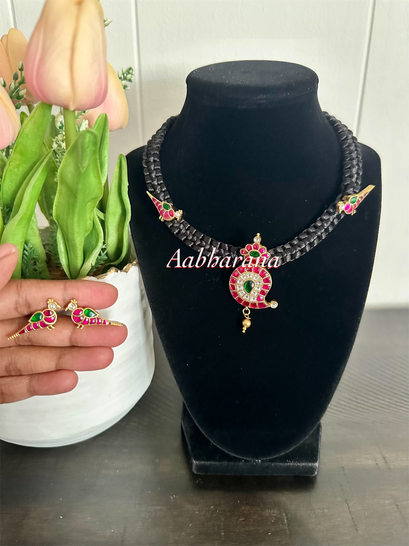 Kundan jadau thread necklace set