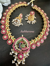 Kundan jadau bridal peacock necklace set