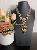 Polki kundan mid-length necklace set