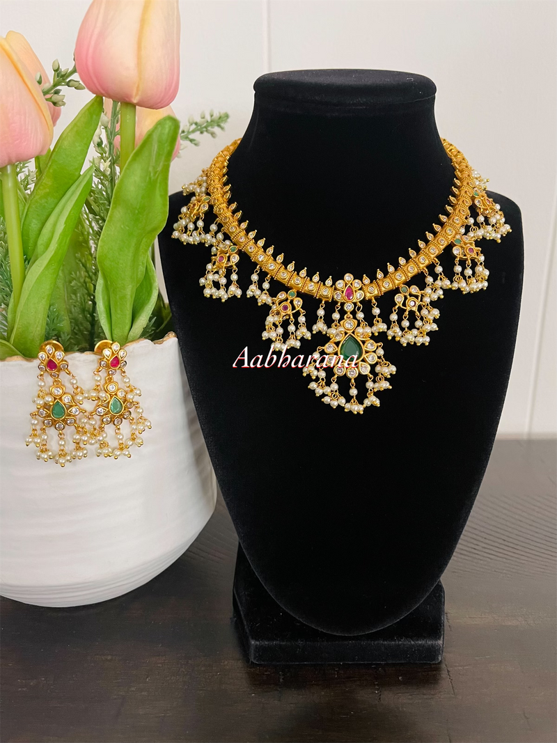 Imitation AD guttapusalu necklace set