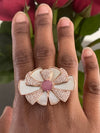 MOP floral finger ring