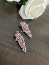 CZ floral long earrings