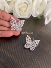 CZ butterfly stud earrings