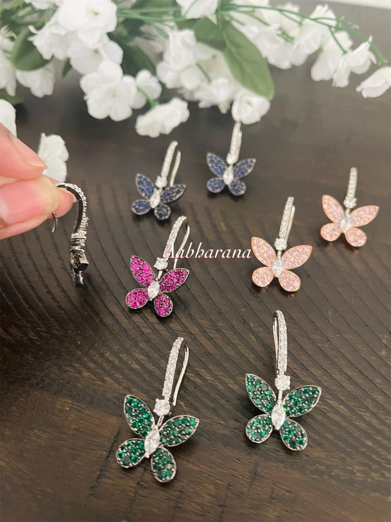 CZ butterfly earrings