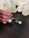 CZ pearl drop earrings