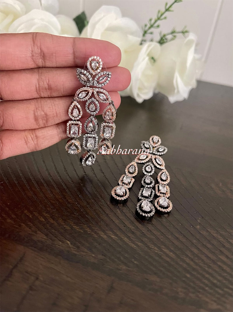 CZ floral earrings