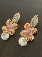 CZ baroque pearl earrings