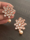 Kundan floral stud earrings