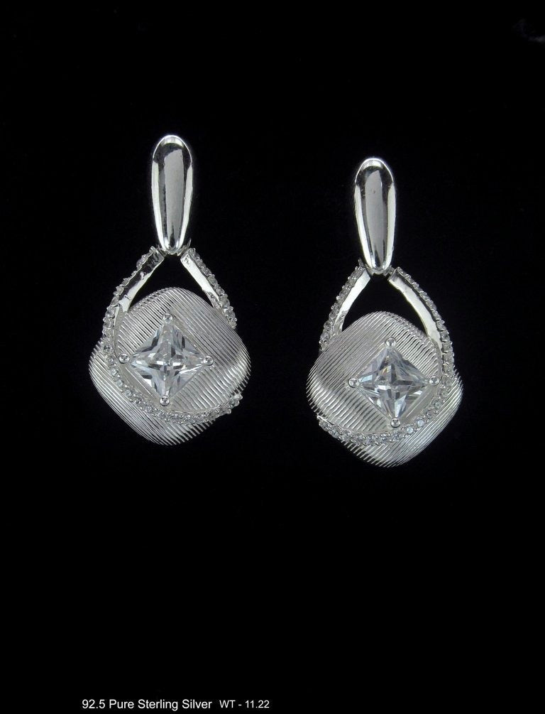 Pure sterling silver hanging earrings