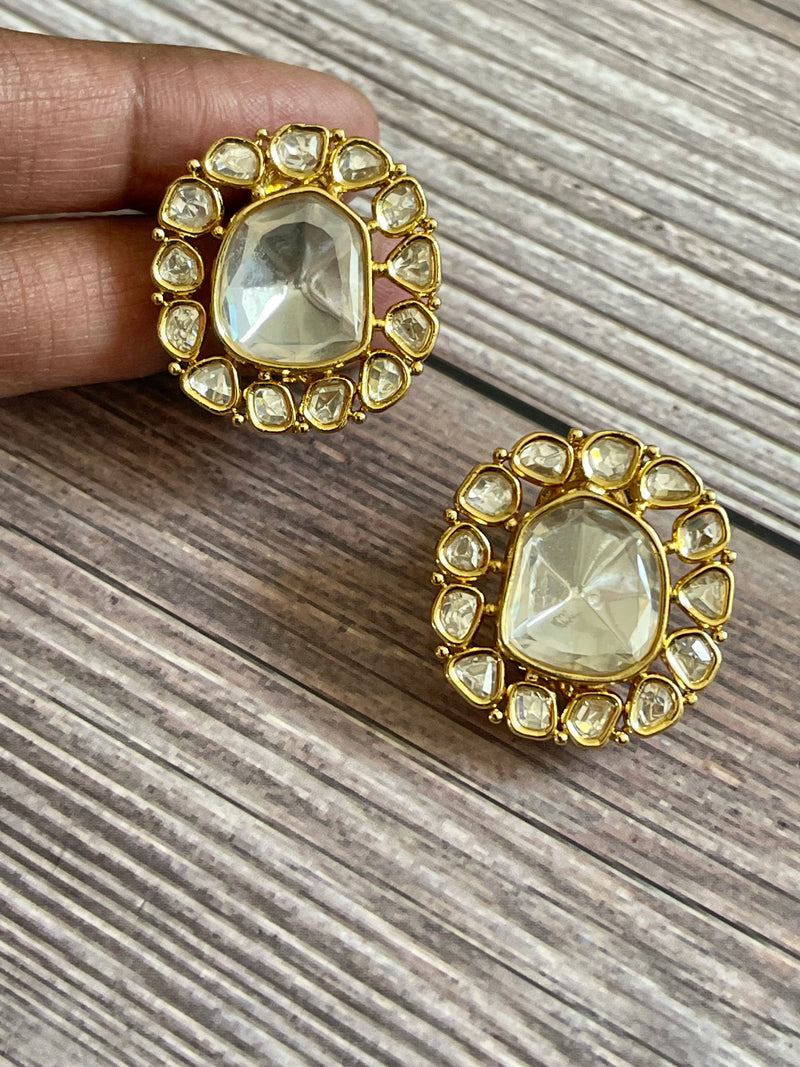 Polki stud earrings