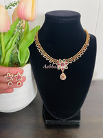 Imitation CZ floral necklace set