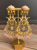 Meenakari long earrings with goddess stud