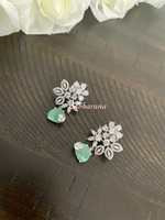 CZ floral stud earrings