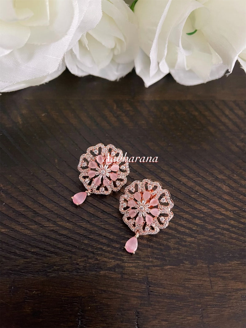 CZ floral earrings