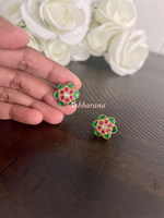 Kundan jadau floral stud earrings