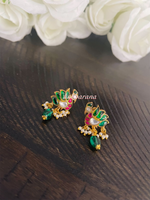 Peacock kundan jadau earrings