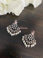 Kundan peacock earrings