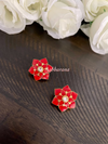 Kundan flower stud earrings
