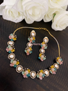 Kundan multicolor floral necklace set