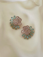 CZ floral earrings