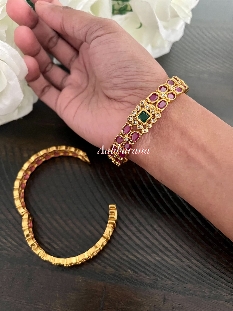 CZ multicolor openable bangles