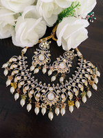 Peacock polki kundan necklace set